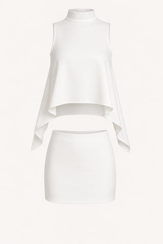 White Cape Top Mini Set