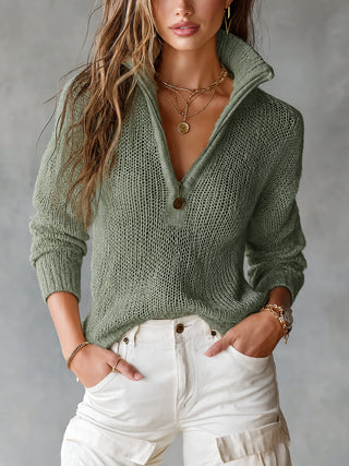MONIQUE | HALF-ZIP COLLAR SWEATER