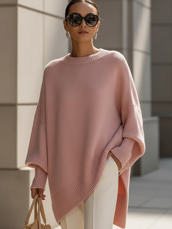 JENNIFER | OVERSIZED DRAPED WIDE-NECK SWEATER