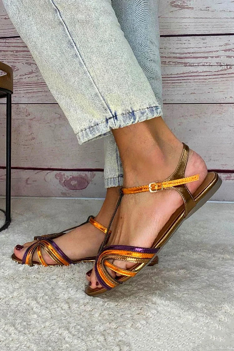 Viviana | Colorful Flat Sandals