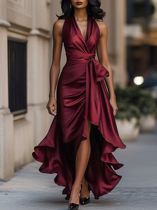 EMELIE | HALTER RUFFLE GOWN