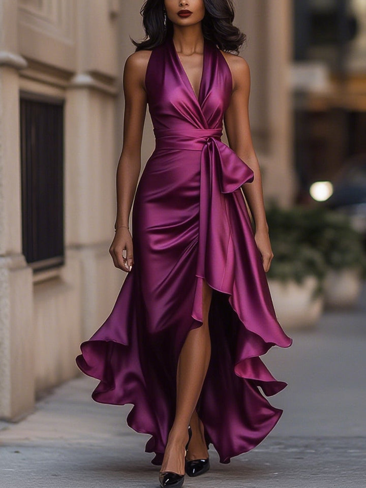 EMELIE | HALTER RUFFLE GOWN
