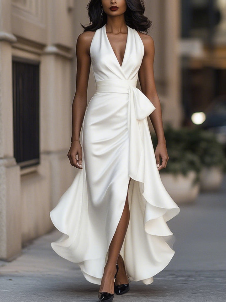 EMELIE | HALTER RUFFLE GOWN