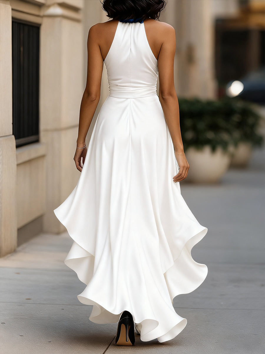 EMELIE | HALTER RUFFLE GOWN