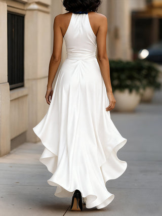 EMELIE | HALTER RUFFLE GOWN
