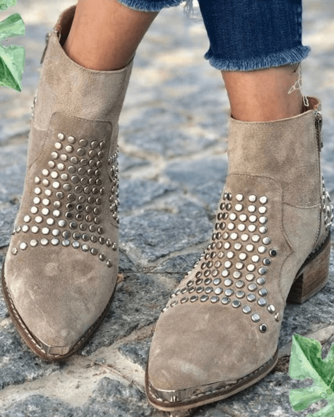 ANALIE | STUDDED ANKLE BOOTS