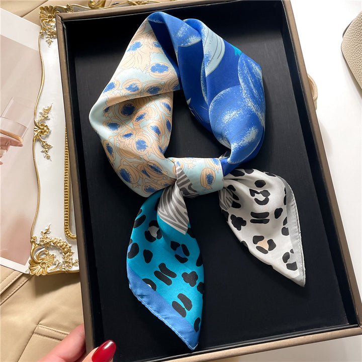 Leona | Leopard Print Silk-Touch Square Scarf