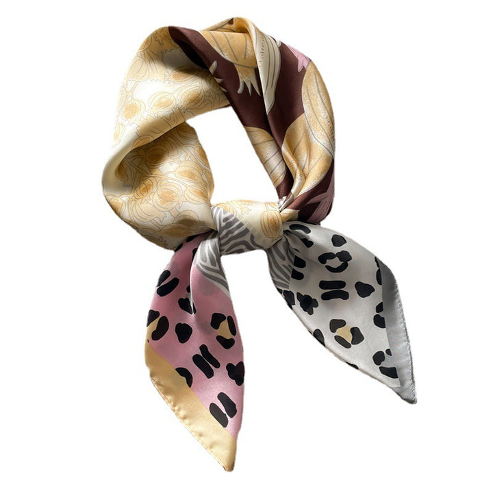 Leona | Leopard Print Silk-Touch Square Scarf