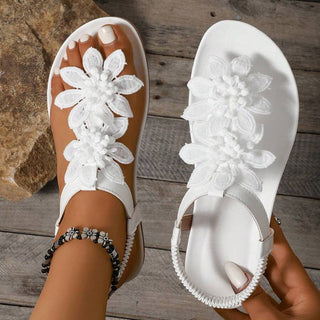 Fiorella Comfort Sandals with Applied Flowers