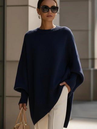 JENNIFER | OVERSIZED DRAPED WIDE-NECK SWEATER