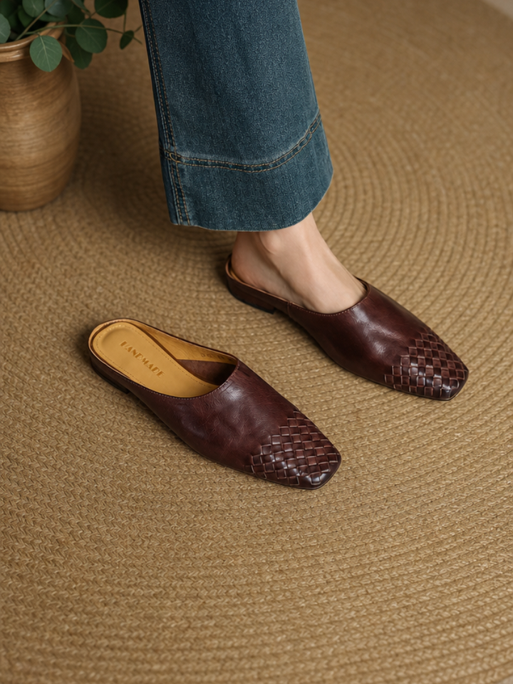 Dalvi Leather-Look Mules