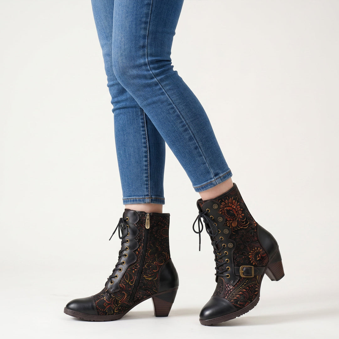 DESERIE | VINTAGE FLORAL MID-CALF BOOTS