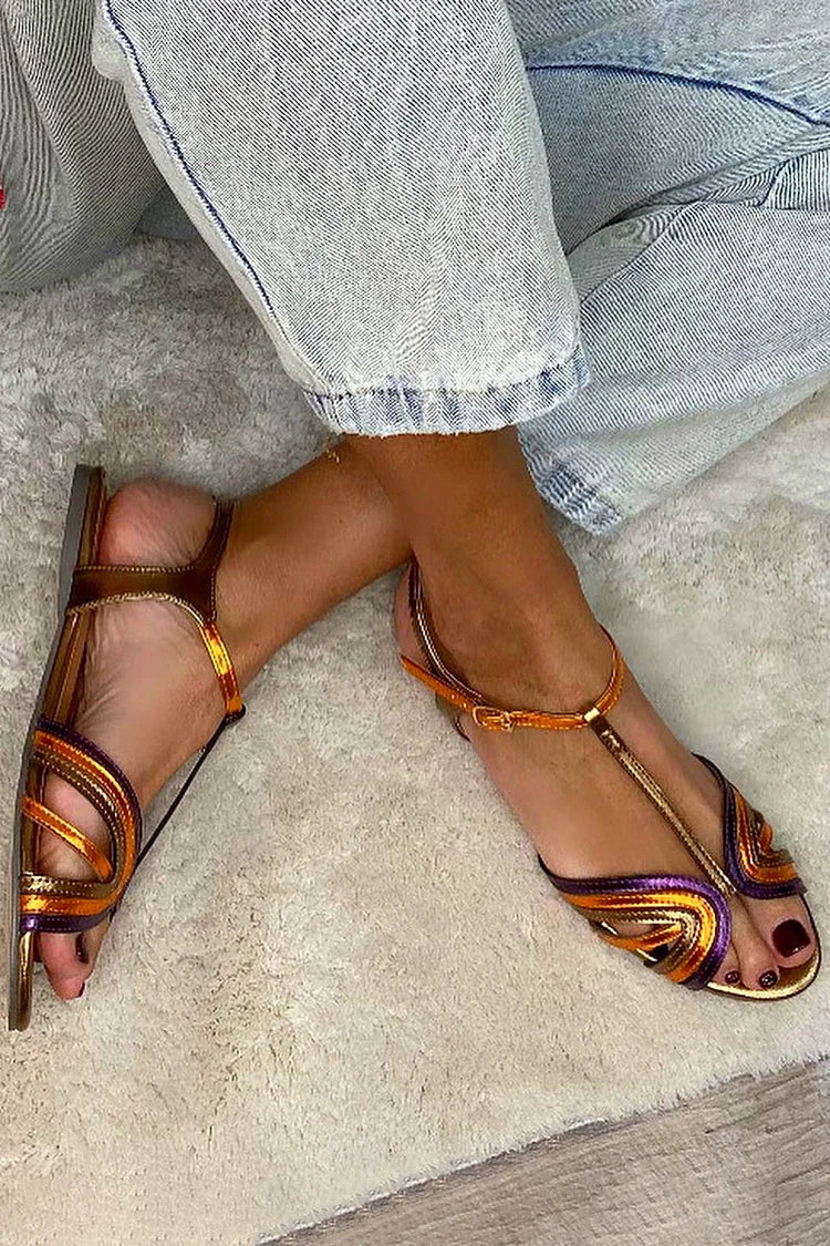 Viviana | Colorful Flat Sandals