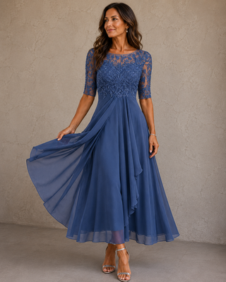 Abella | Lace Chiffon Dress