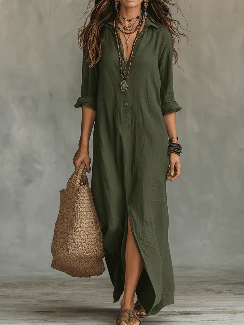 Soline | Button Maxi Dress