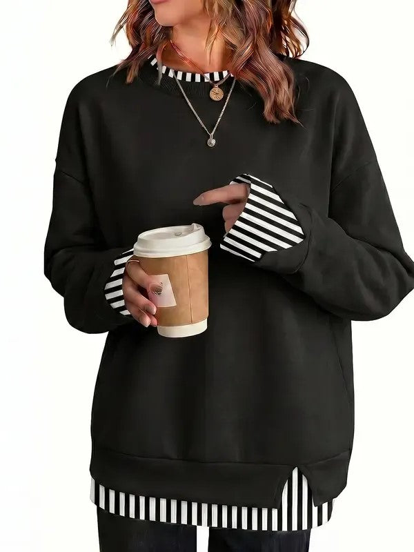 FEY | LAYERED-LOOK OVERSIZED PULLOVER