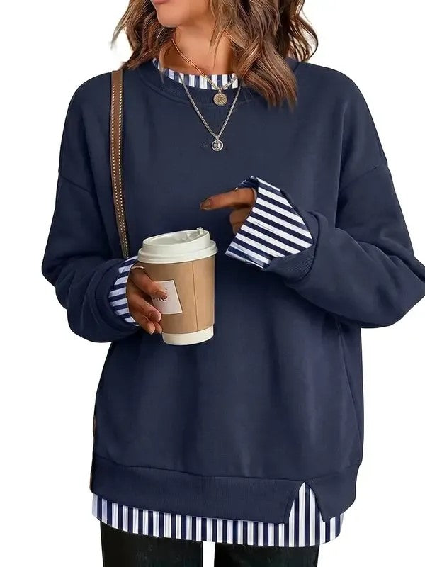 FEY | LAYERED-LOOK OVERSIZED PULLOVER