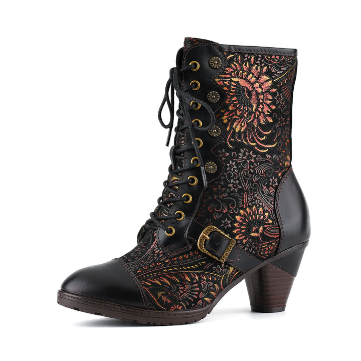 DESERIE | VINTAGE FLORAL MID-CALF BOOTS