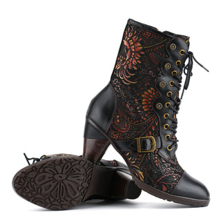 DESERIE | VINTAGE FLORAL MID-CALF BOOTS