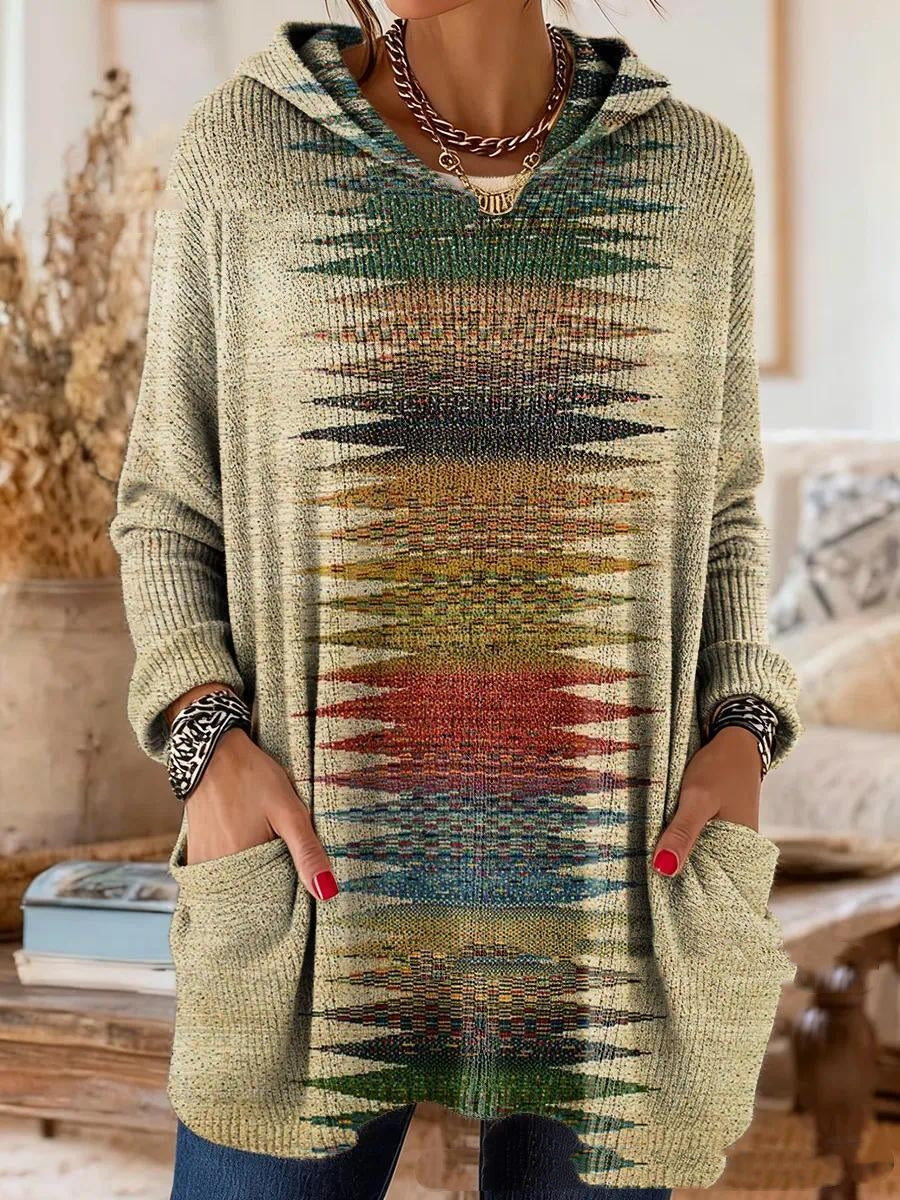 ALICIA | RETRO PRINT HOODED TUNIC