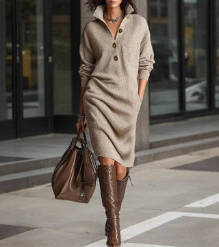 JUDIE | ELEGANT HIGH-COLLAR DRESS