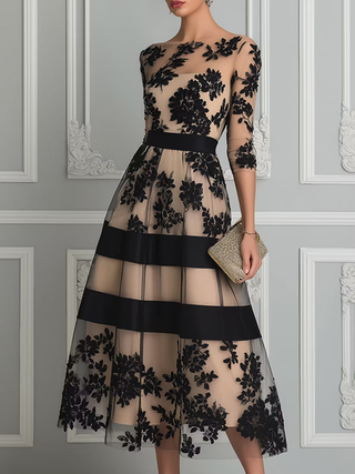 CELY | FLORAL MIDI A-LINE DRESS