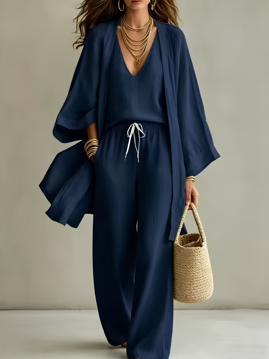 Elena - 3-Piece Linen Look Set