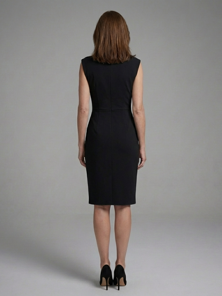 Faelina | Sleeveless Midi Dress with Keyhole Detail