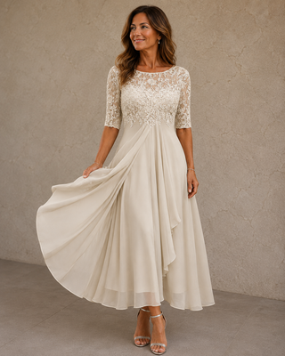 Abella | Lace Chiffon Dress