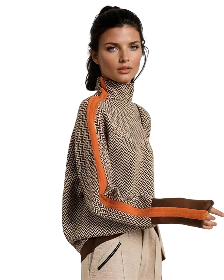 LINDEMANN ATELIER | MALOU – ROLL NECK JUMPER WITH CONTRAST STRIPES