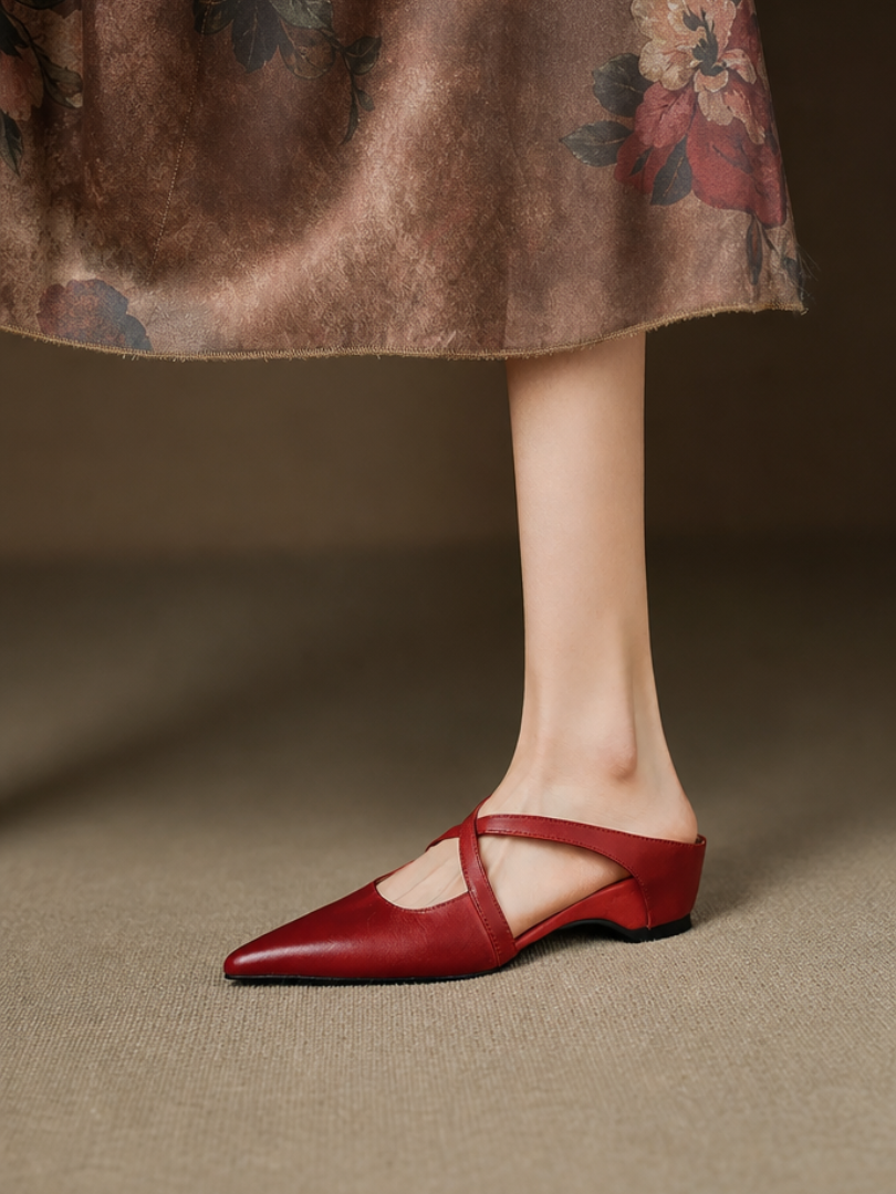 Aluna Leather-Look Mules