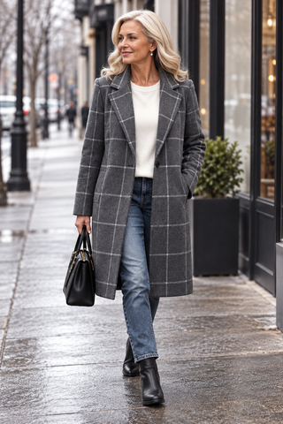 KAITLYN | ELEGANT CHECKED COAT