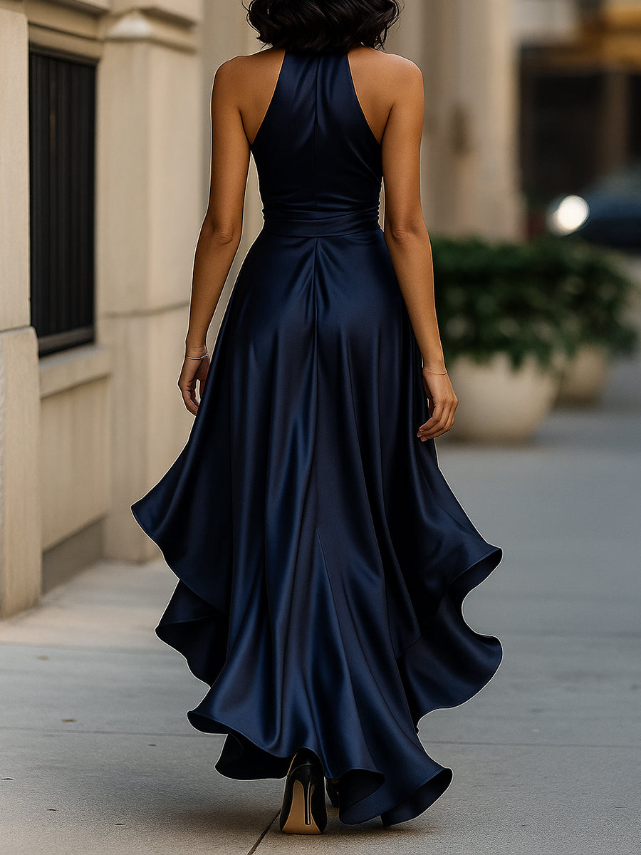 EMELIE | HALTER RUFFLE GOWN