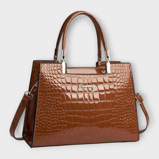 ODESSA | GLOSSY CROCODILE PRINT HANDBAG