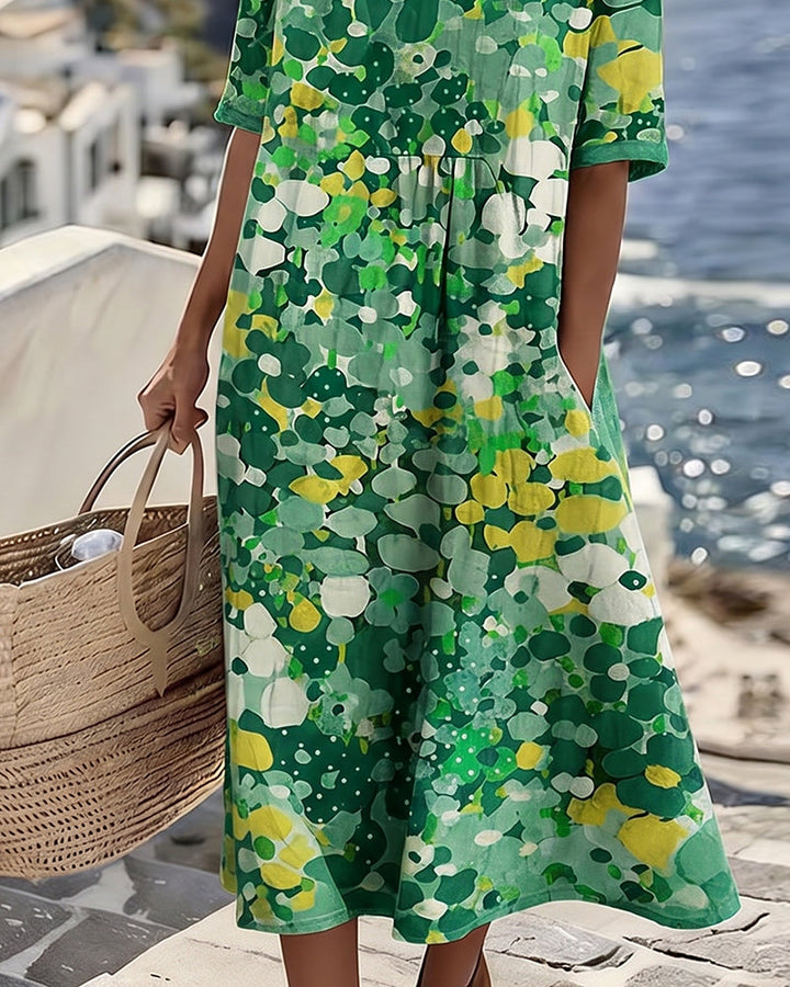 Elegant Floral Summer Midi Dress - movement