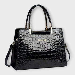 ODESSA | GLOSSY CROCODILE PRINT HANDBAG