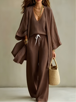 Elena - 3-Piece Linen Look Set