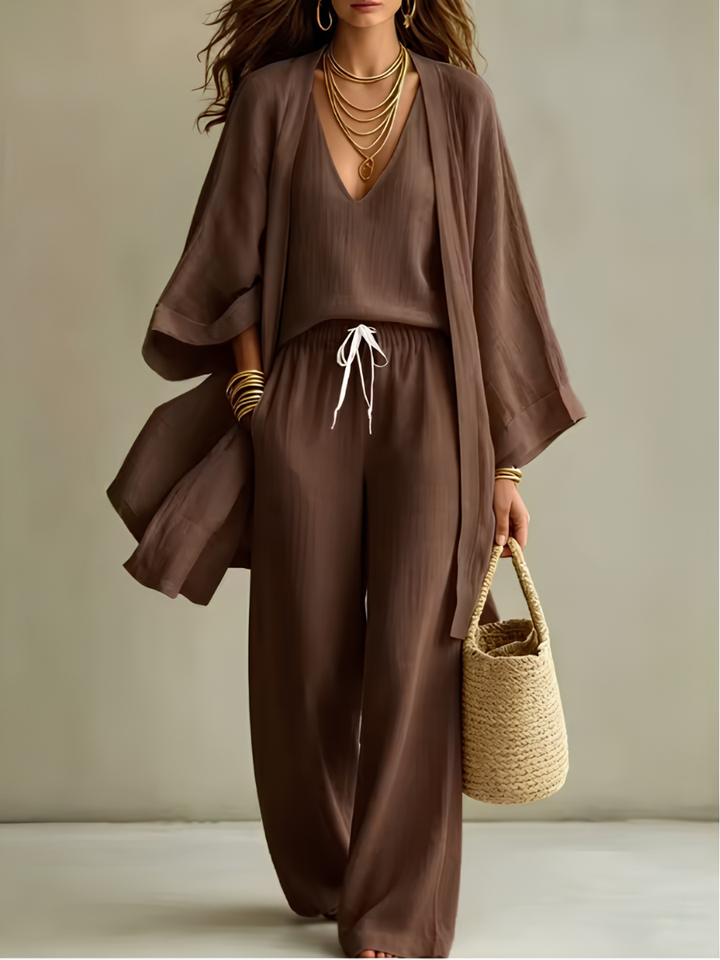 Elena - 3-Piece Linen Look Set