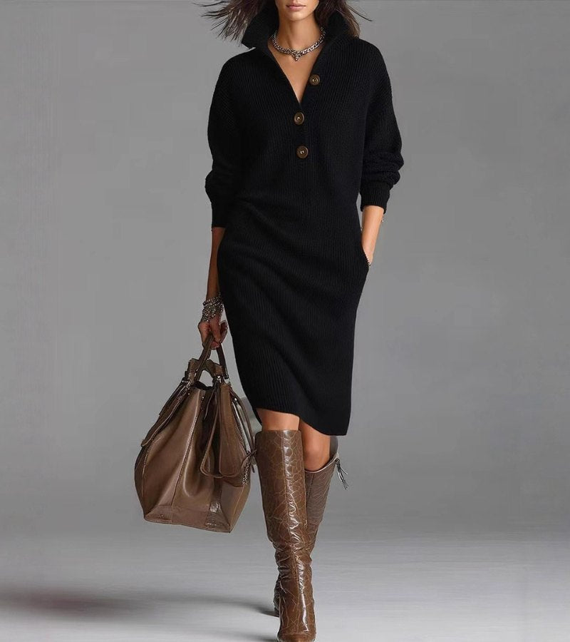 JUDIE | ELEGANT HIGH-COLLAR DRESS