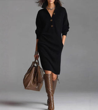 JUDIE | ELEGANT HIGH-COLLAR DRESS
