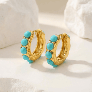 Xanthe | Chunky Turquoise Hoops