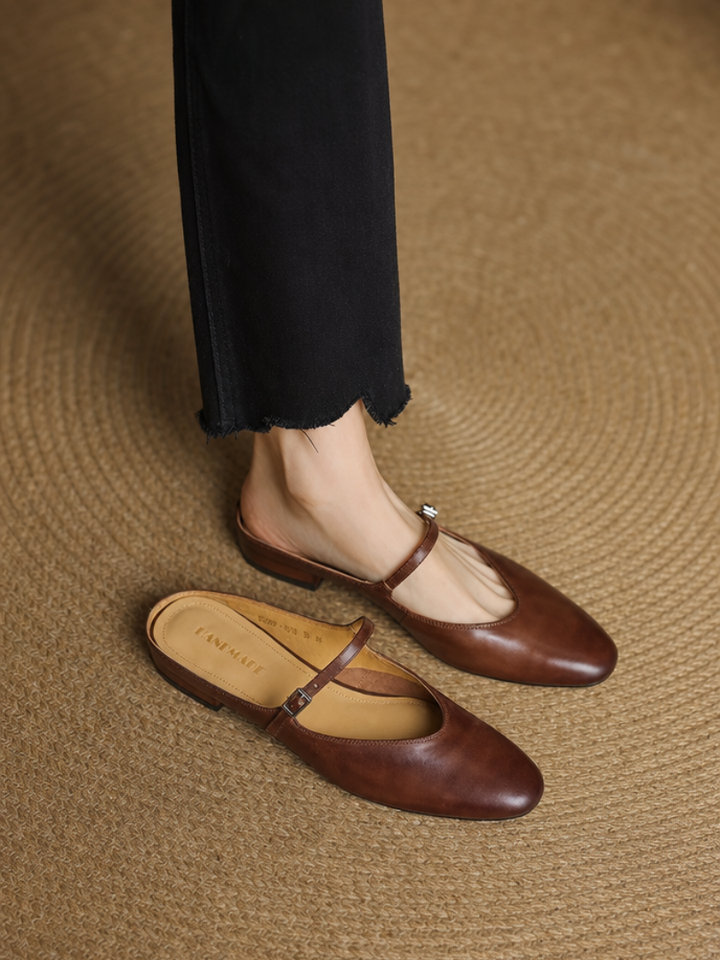 Merisa Leather-Look Mules