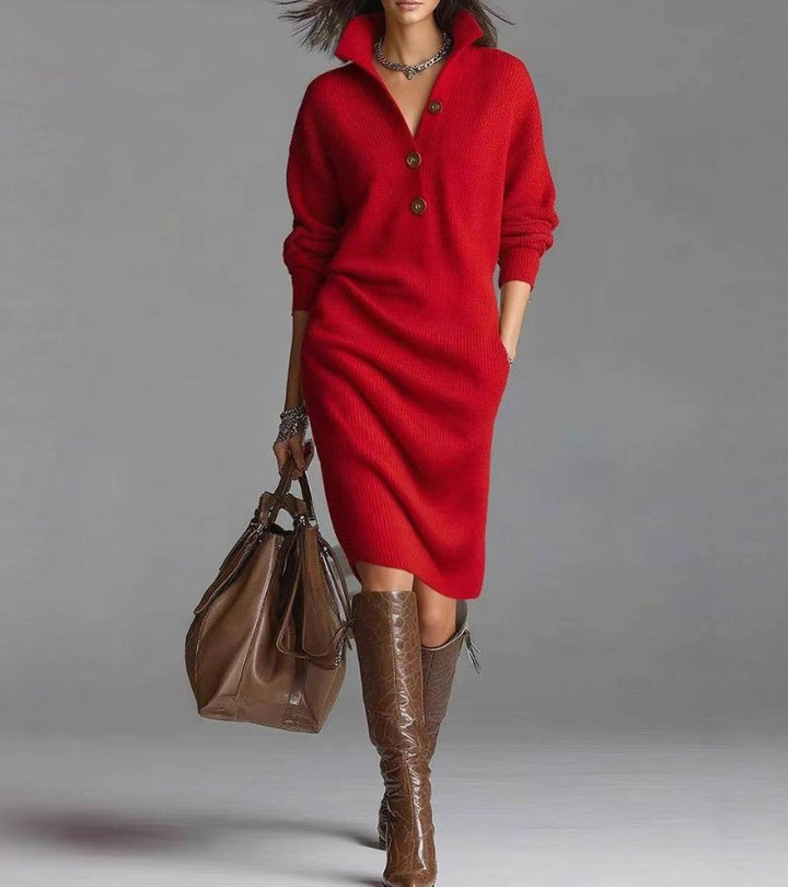 JUDIE | ELEGANT HIGH-COLLAR DRESS