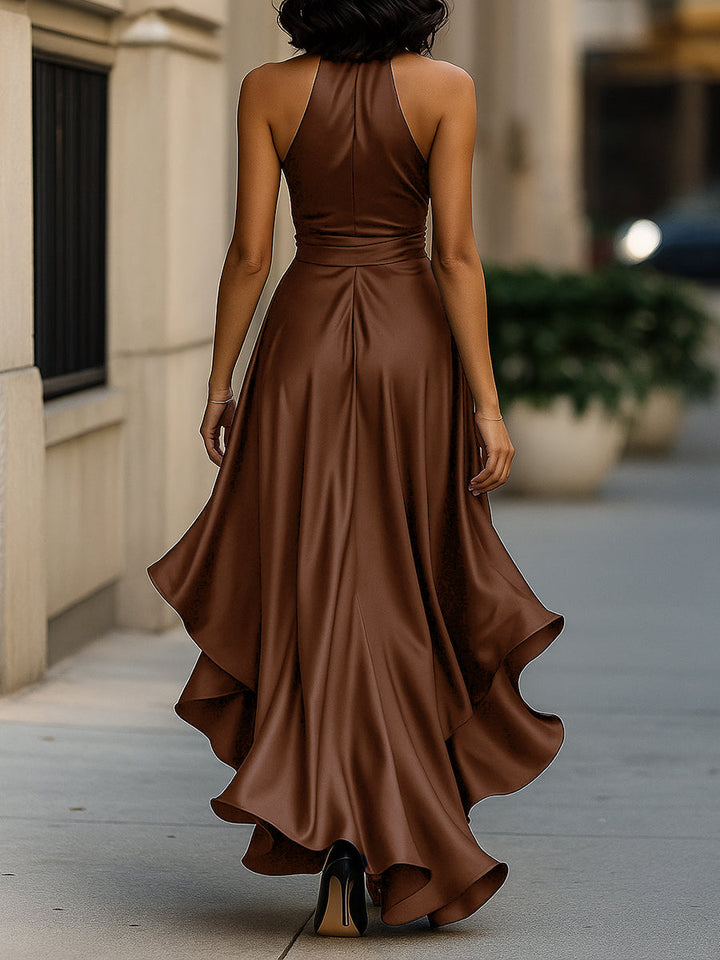 EMELIE | HALTER RUFFLE GOWN