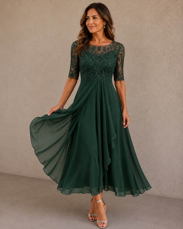 Abella | Lace Chiffon Dress