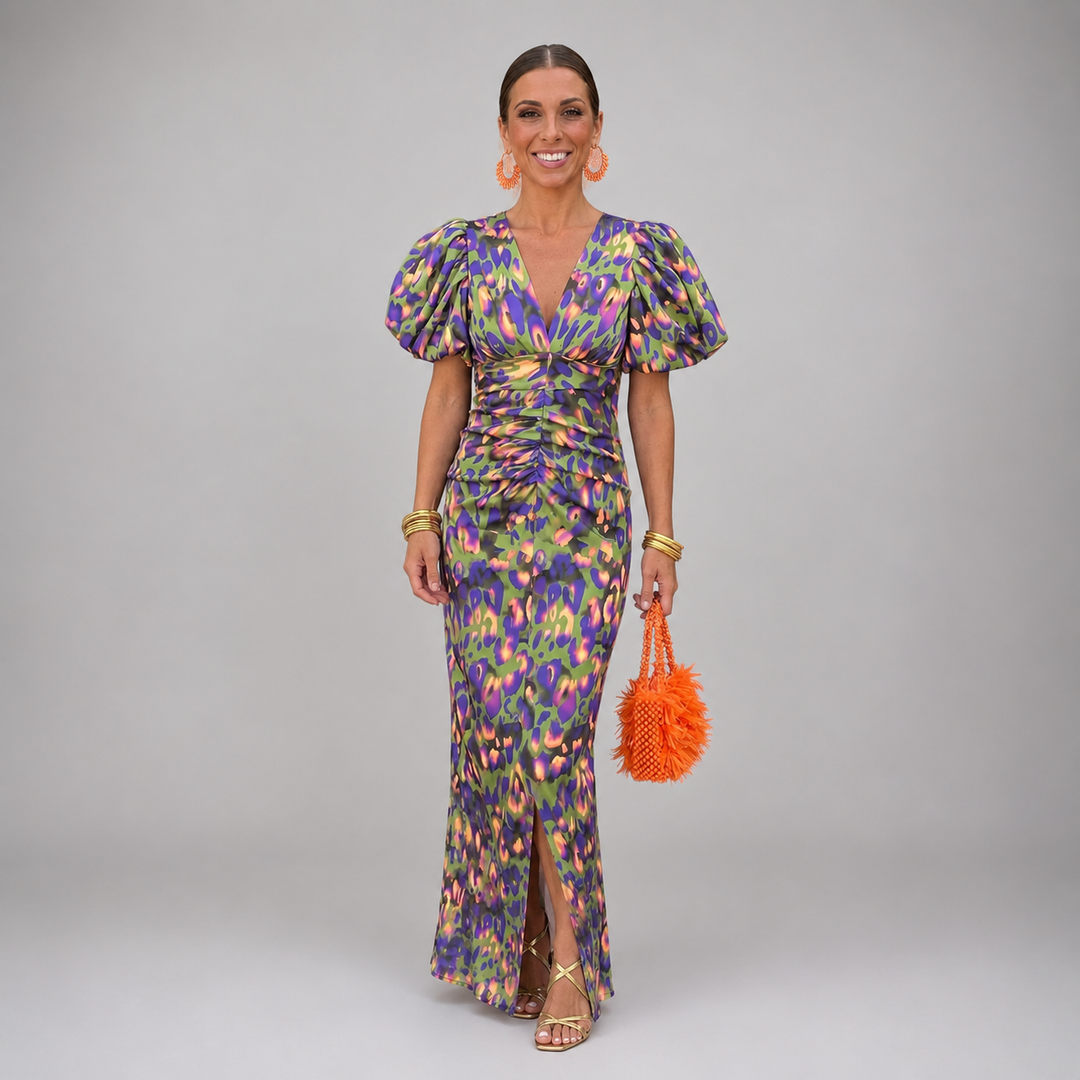 TORA | ELEGANT DRESS WITH PLEATED SLEEVES