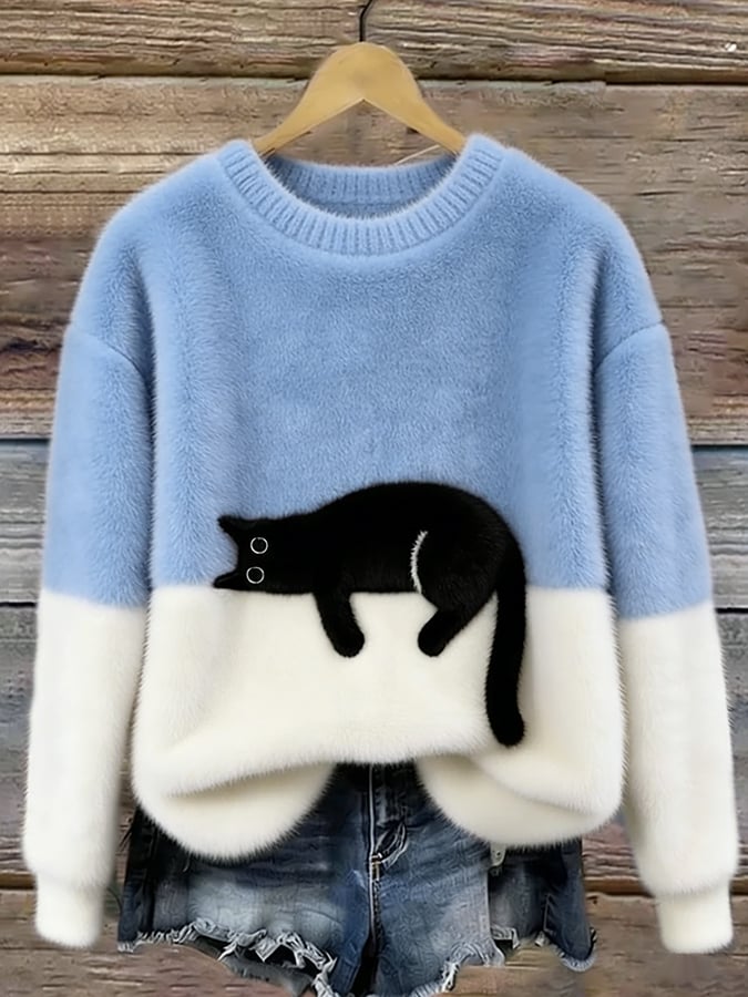 SALLY | CAT PRINT JUMPER