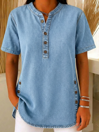 Apolline | Denim-Look Blouse