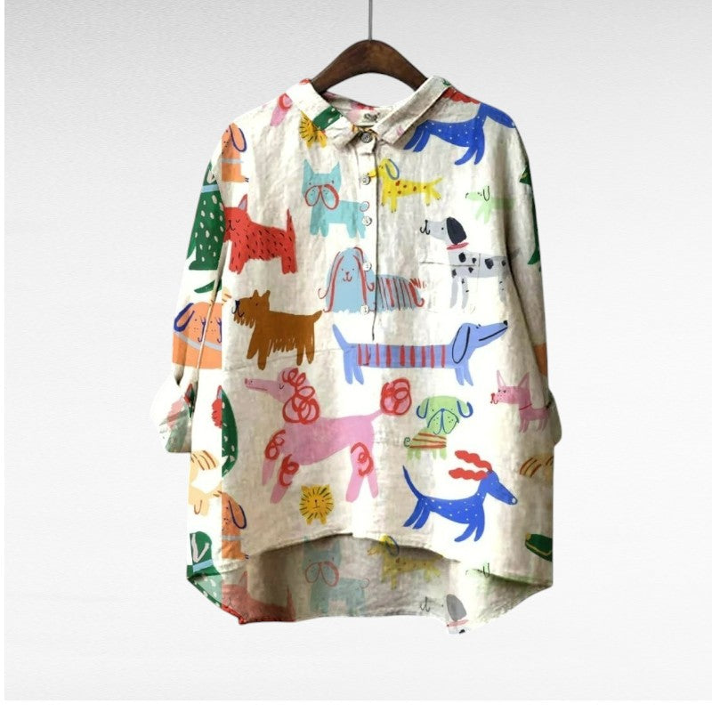 Ondine™ | Playful Animal Print Blouse