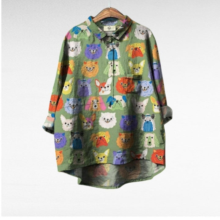 Ondine™ | Playful Animal Print Blouse